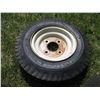 Image 8 : (5) Utility Tires/Rims of Varying Sizes (16x6.5-8, 4.80-8, Wheel Barrow Rim/Tire