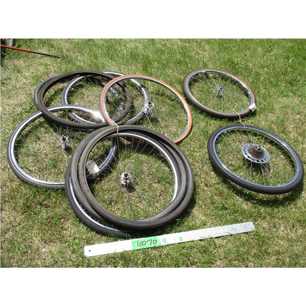 (6) Bicycle Rims/Tires/Inner Tubes  of Varying Size