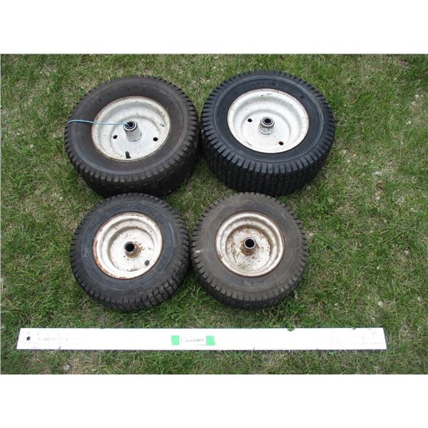 (2 Sets) Riding Mower Rims/Tires (13x5.00-6 & 16x6.50-8)