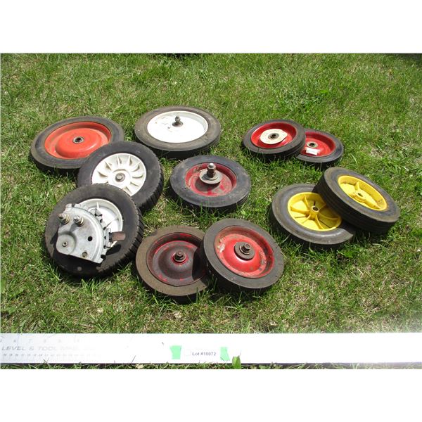 (5 pr +1) Push Lawnmower Rims w/Solid Tires of Varying Sizes
