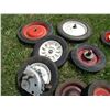 Image 2 : (5 pr +1) Push Lawnmower Rims w/Solid Tires of Varying Sizes