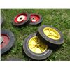 Image 3 : (5 pr +1) Push Lawnmower Rims w/Solid Tires of Varying Sizes