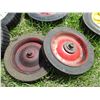 Image 4 : (5 pr +1) Push Lawnmower Rims w/Solid Tires of Varying Sizes