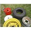 Image 3 : (5) Steel Garden Tractor Rims of Varying Sizes, 165x6.50-8 Turf Tire etc.