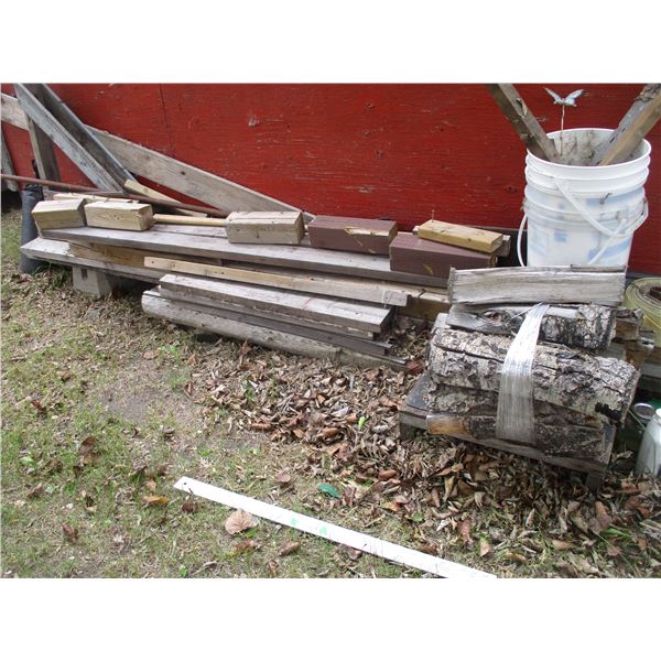 Fire Wood & Scrap Lumber of Varying Dimensions, Webbed Strap, Steel Pipe etc.