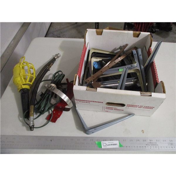 Trouble Light, Wall Shelf Brackets, Hose etc.