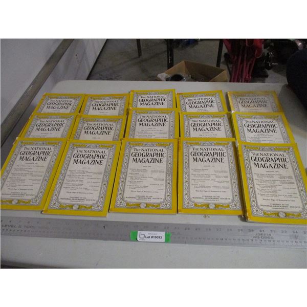 Intex Air Pump, Cushion, Cutting Board & (15) 1949/1950 Issues of National Geographic Magazine