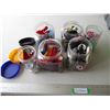 (6) Jars of Misc. Items - Timers, Measuring Tape, Clips etc.