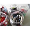 Image 3 : (6) Jars of Misc. Items - Timers, Measuring Tape, Clips etc.