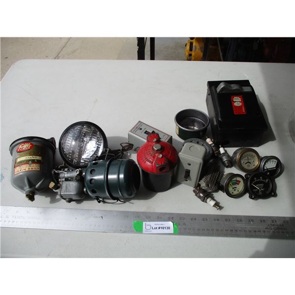 Amp Meters, Pressure Gauges, Furnace Parts, Implement Light, Carb. Bull Dog Power Switch