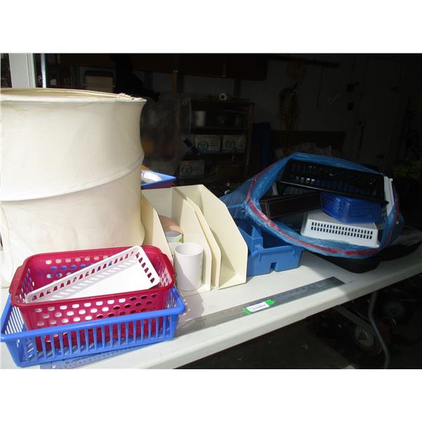 Collapsable Hamper, Storage Bins, Curtains, Tray & Large Tote Lid