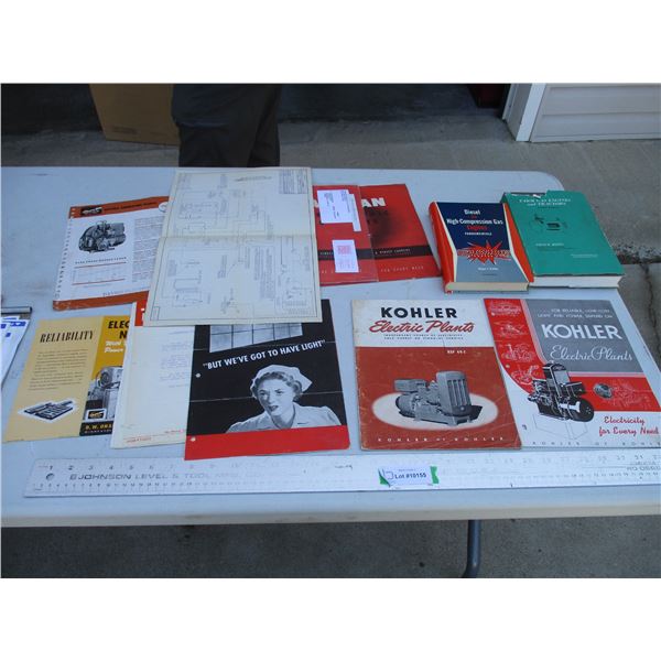 Books/Manuals - Onan Electric Plants, Diesel Compression Book, Kohler Electric Plants, Farm Gas Engi