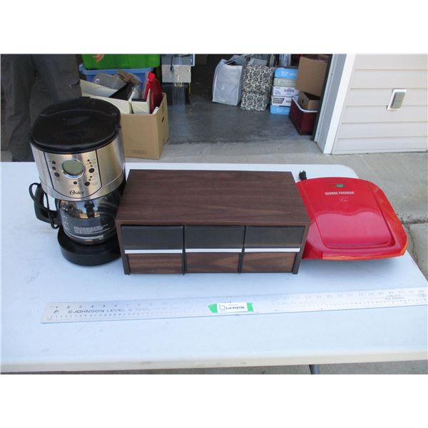 VHS Tape Storage, George Foreman Grill & Oster Coffee Maker