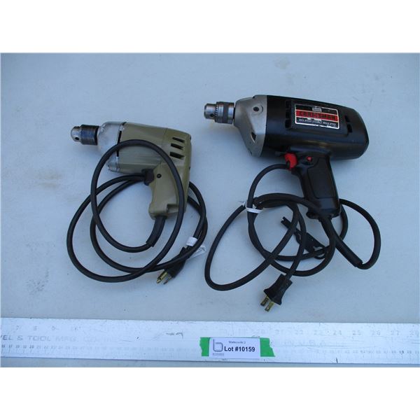 3/8" Reversable Craftsman Corded Drill & 1/4" Black & Decker Corded Drill