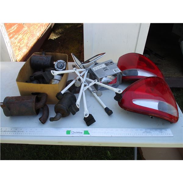 Small Engine Mufflers/Exhaust Components, Towing Mirrors, Tail Lights, Head Light etc.