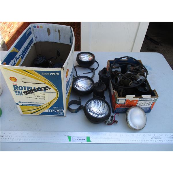 Various Lights (Working Lights), Fans, Electric Motors, Engine Resistors, Cables etc.