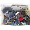 Image 2 : Box Of Misc. Parts - Cables, Wire Harness, Springs, Chain etc. & Hemingray Glass Insulators