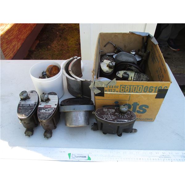 Various Oil Furnace Parts - Coleman, Duo-Therm Oil Control Valves, Floats, Dampers, Fuel Lines etc.