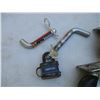 Image 4 : (4) Casters, Hitch Pins (One w/lock & Key) & Small Hydraulic Bottle Jack