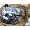 Image 3 : Lage Lot Of Casters of Varying Sizes/Styles, Gutter Screws, Joist Hangers, Galvanized Strapping etc.