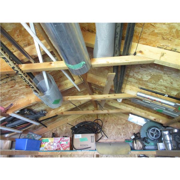 Fan Motor , Misc. Galvanized Pipe, 4" Elbows, Door Opener Parts, Door Seals etc.