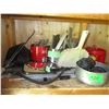 Image 1 : Various Shop Items - Dust Pan, Misc. Parts, Mirror, Electric Motor, Resistor/Coil, Bicycle Parts, Al