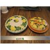 Image 1 : (2) Ceramic Pie Holder (Cake Saver) w/Lids - Lemon Design