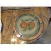 Image 3 : Cherry Pie Plate & (2) Metal Rod/Glass Serving Platters