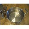 Image 4 : Large Stainless Steel Pot w/Steamer Basket & Lid