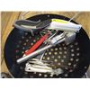 Image 4 : (2) Steel Basket Strainers, Various Slicers/Peelers, Meat Tenderizer Mallet, CleverCutter Knife, Oxo