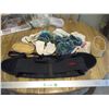 Image 1 : Various Items - Doilies, Basket, Scarf, Back Brace, Crocheted Wash Cloths, Pot Holders etc.