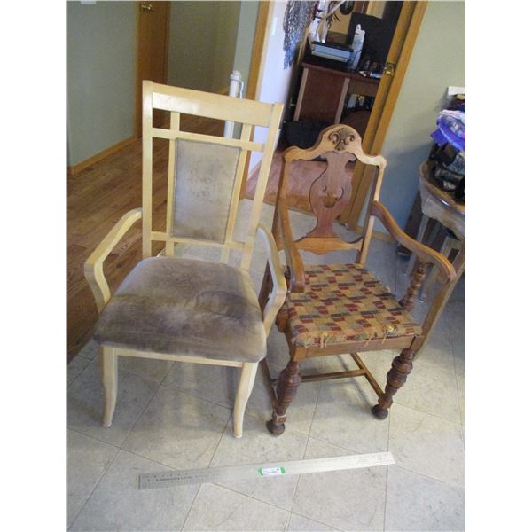 (2) Wooden Arm Chairs
