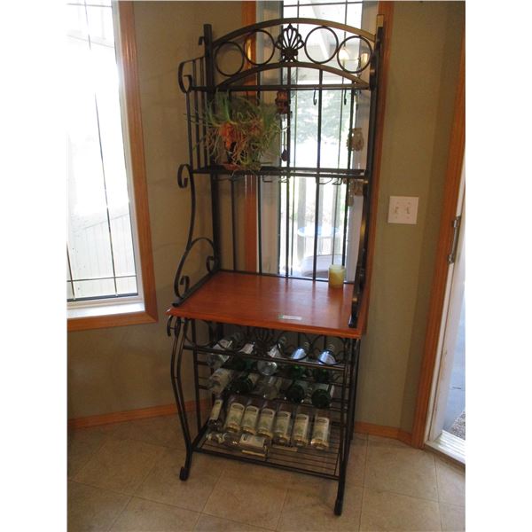 72"T x 27" wide x 19" Deep Steel Hutch (Bottles & Plant Not Included)