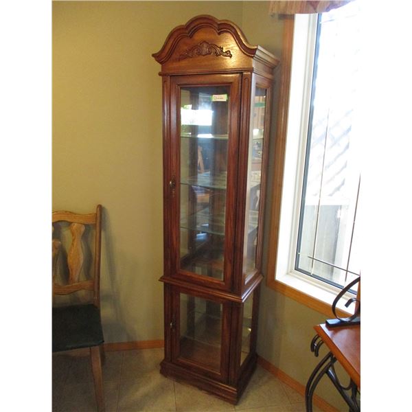 17.5"x12"x74" Tall Lighted Curio Cabinet