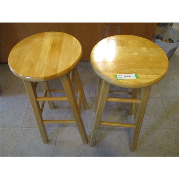 (2) 39" Tall Wooden Stools