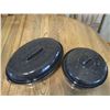 Image 2 : (2) Enameled Roaster Pans & Thermos