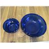 Image 2 : (2) Blue Glass Mixing Bowls