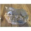 Image 3 : Quartz Bird Statue (Base Repaired) & Wolf & Cubs Plastic Home Decor.