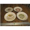 (4) Ceramic/Stoneware Pie Plates w/Recipes - Cherry, Lemon, Strawberry & Apple