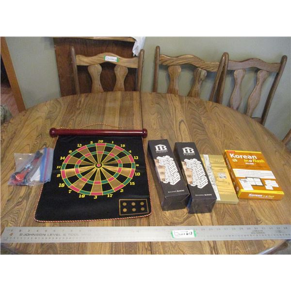 Magnetic Dart Board, Korean Language Books, Harmony Builders Games etc.