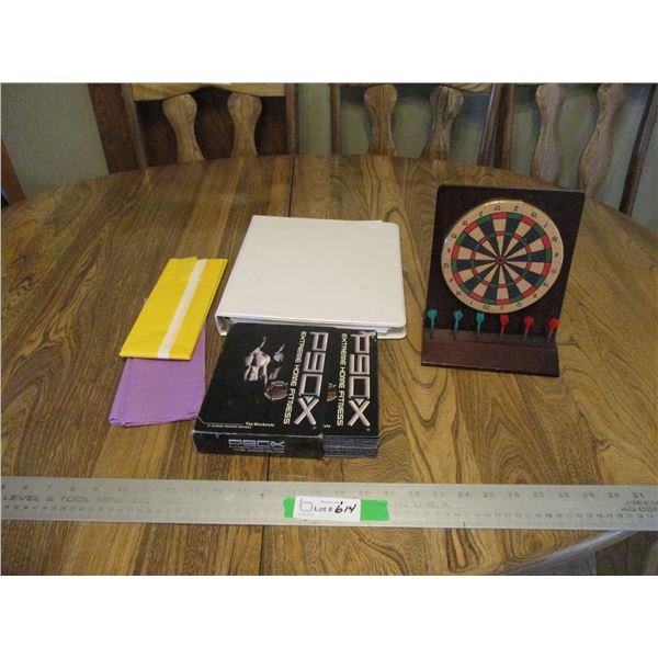 Mini Rotating Dart Board & Fitness Books