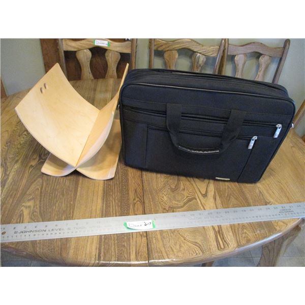 Briefcase/Laptop Bag & Wooden File Holder