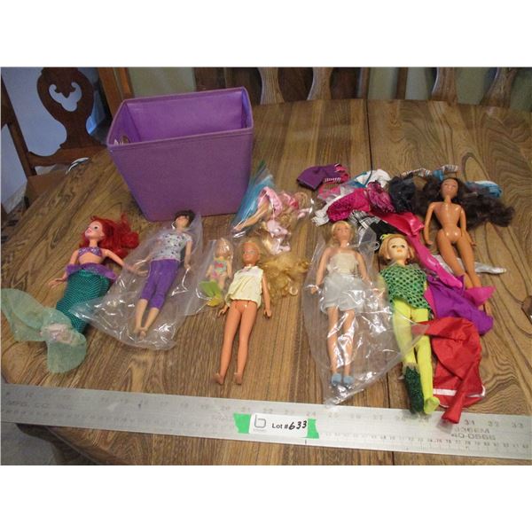 (8) Barbie Type Dolls with Some Clothing