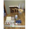 Buttons, Containers, Candle on Stand, Decorative Glass 22