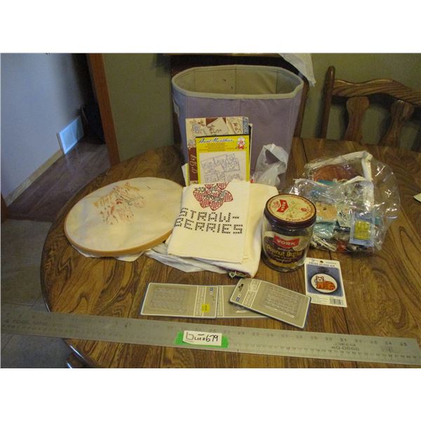 Assorted Embriodery Items, Buttons