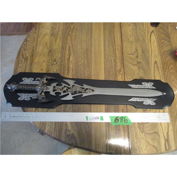 Decorative Long Sword on Wall Hanger - 36 