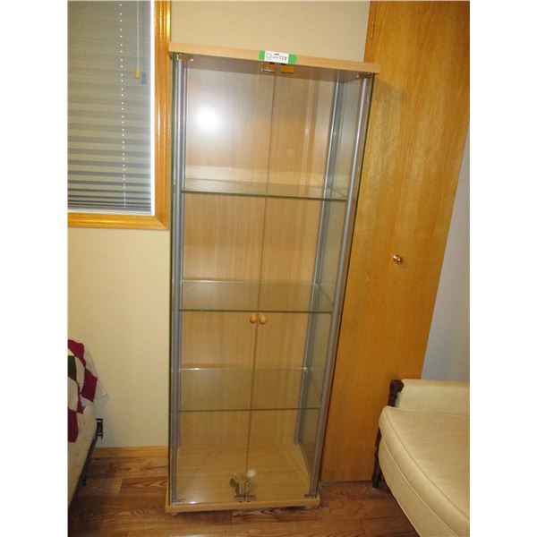3-Shelf Glass Cabinet - 22 x 13.5 x 65 Tall