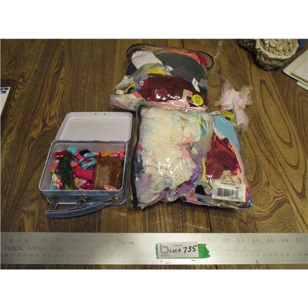 Doll Clothes and Accessories w/ Lunch Kit