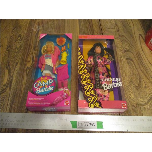 (2) Collector Barbies in Boxes - Camp Barbie and Chinese Barbie