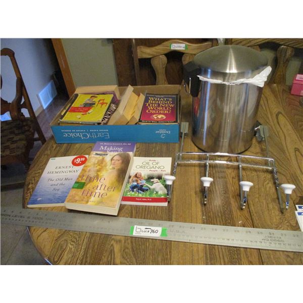 Trash Can, Coat Hook, Misc. Books